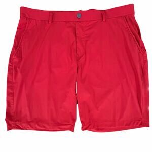 REDVANLY Men's 9" Hanover Pull-On Golf Shorts SZ XXL Bright Red 4 Way Stretch
